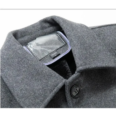 Grauarm - Langer Mantel Herren Eleganter Wintermantel Warm Gefüttert