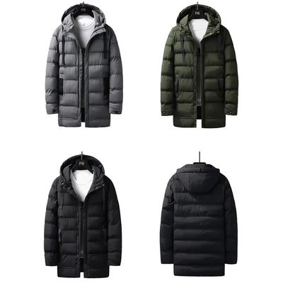 Eismund - Langer Wintermantel Herren Warm Gefüttert Mit Kapuze Winddicht