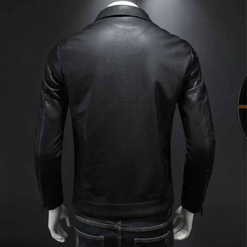 Blorvik - Lederjacke Herren, Warme Jacke mit Camouflage-Design und abnehmbarer Kapuze