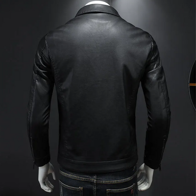 Blorvik - Lederjacke Herren, Warme Jacke mit Camouflage-Design und abnehmbarer Kapuze