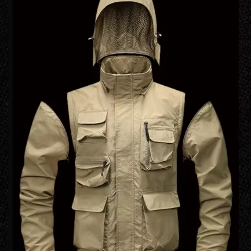 Mantzen - Wintermantel Männer, Winddichte Jacke mit Reißverschlusstaschen