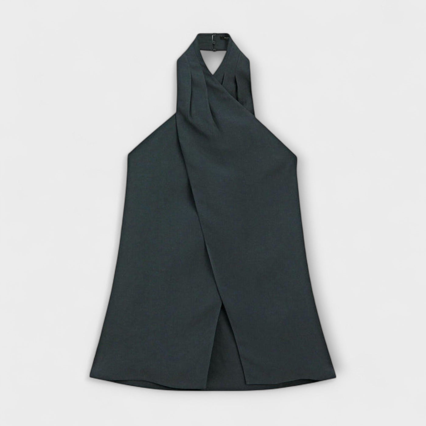 Hannah - Blauer Halter Neck Top mit Rückenausschnitt