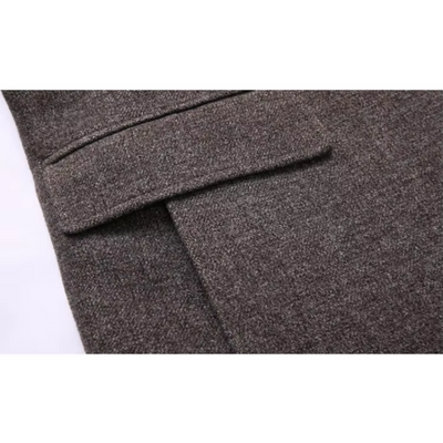 Mantmar - Langer Mantel Herren Wollmantel Winddicht Gefüttert Mit Stehkragen