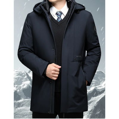 Mantrol - Langer Wintermantel Herren – Wasserabweisender Parka mit Kapuze