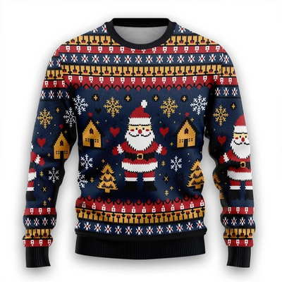 Adventz - Weihnachtspullover mit Schneemann- und Weihnachtsmotiv – Bunt & Festlich