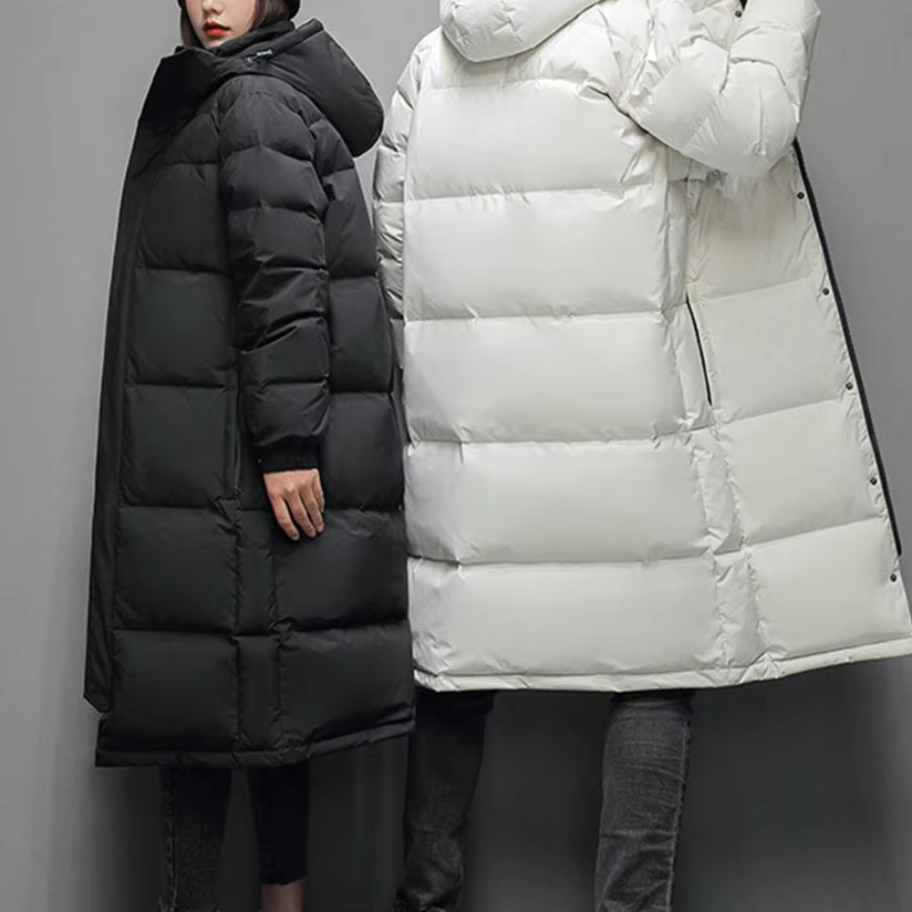 Herrtol - Langer Wintermantel Herren – Ultraleichter Daunenparka mit Kapuze