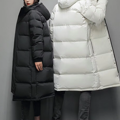 Herrtol - Langer Wintermantel Herren – Ultraleichter Daunenparka mit Kapuze