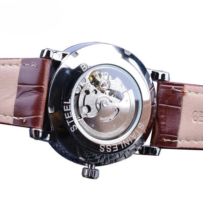 Fadenburg Luxus Leder Vollautomatische Uhr mit Kalenderfunktion - Elegantes Design für Den Herren