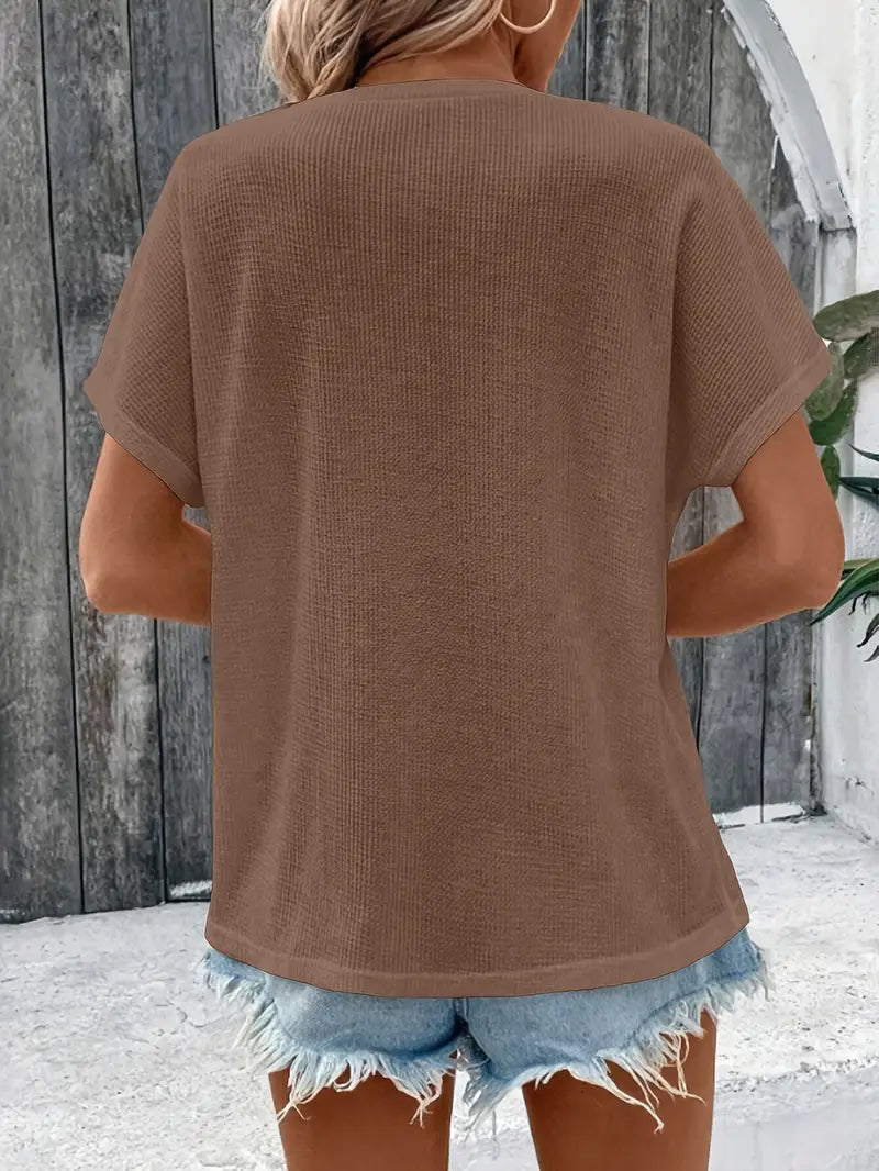 Marylou - Lässiges Rundhals Oberteil Mit Kurzen Ärmeln