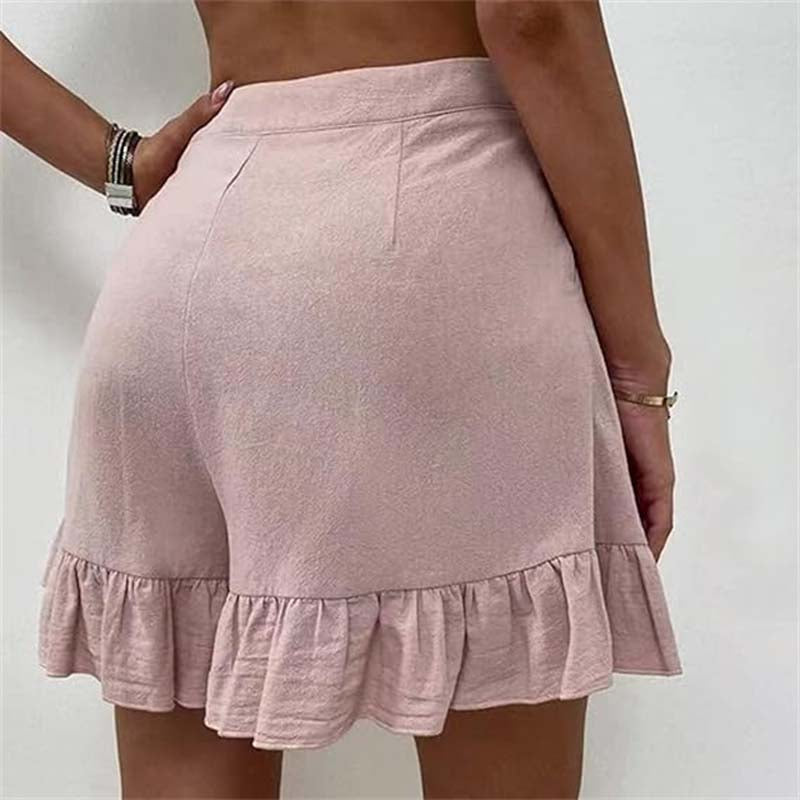 Einfarbige Damen-Shorts im klassischen Design -Lisa