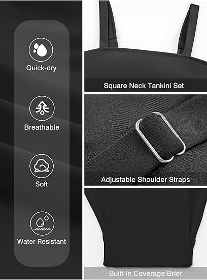 Kate | Damen Vintage Bauchkontroll-Zweiteiler Tankini Badeanzug