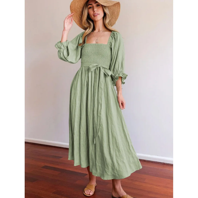 Oriana™ | FRANZÖSISCHES KLEID MIT RÜSCHENÄRMELN