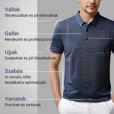 🌞👕Férfi laza hűvös légáteresztő hajtókás póló