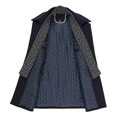 Hochfed - Langer Mantel Herren Winterjacke Mit Stehkragen und Reißverschluss