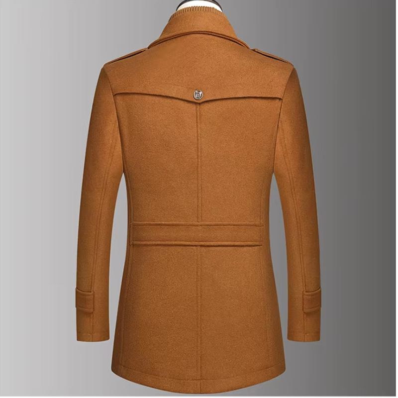 Nordalt - Langer Mantel Herren Warm Gefüttert Mit Stehkragen Winterjacke