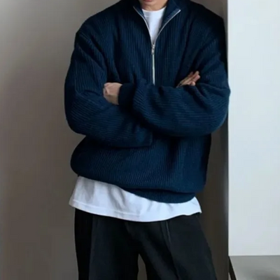 Pullzip - Lässiger Pullover mit Reißverschluss Herren – Atmungsaktiv & Modern