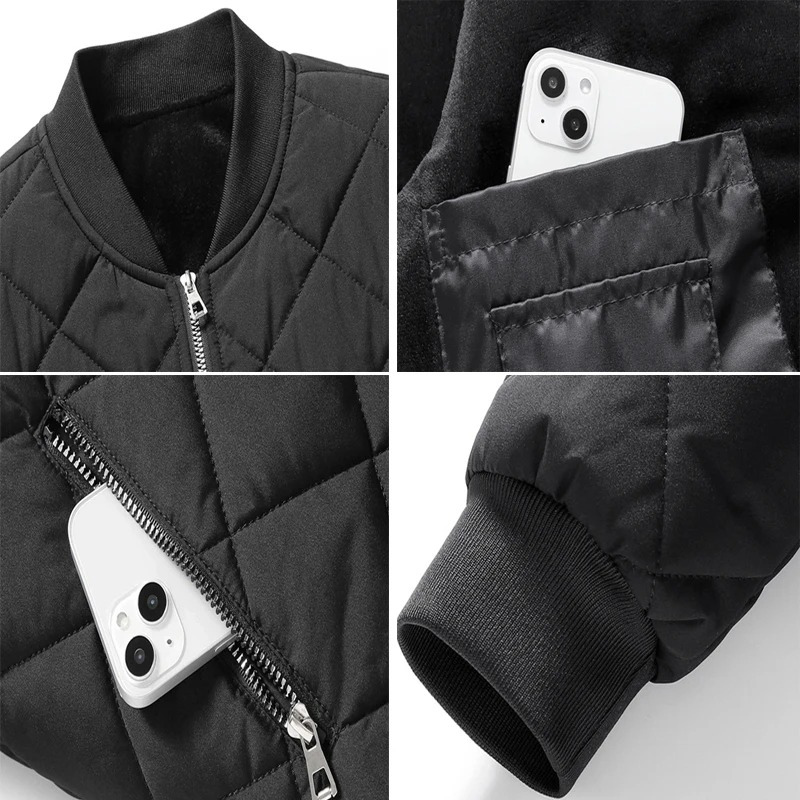 Falkron - Gewattierte Jacke Herren mit Fleecefutter und Reißverschlusstaschen