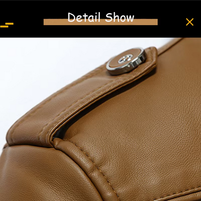 Nordrev - Lederjacke Herren mit Futter, Warme Winterjacke aus Echtleder