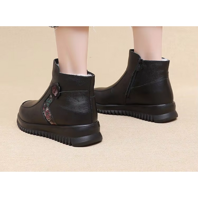 Artiven - Damen Winterstiefel mit Blumenmuster und rutschfester Sohle