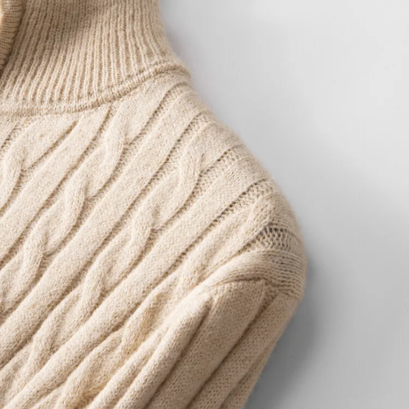 Herrenz - Zopfstrick Pullover mit Reißverschluss Herren – Stilvoll & Bequem