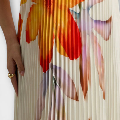 Michelle - Sweetheart Maxi Kleid in Orange Floral