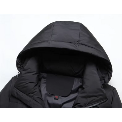 Reinfel - Langer Wintermantel Herren – Warmer Daunenparka mit Kapuze und Reißverschluss