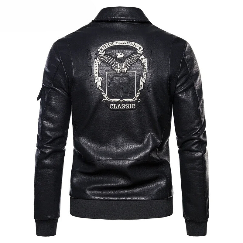 Zendolt - Lederjacke Herren mit Stehkragen, Klassische Bikerjacke aus Echtleder