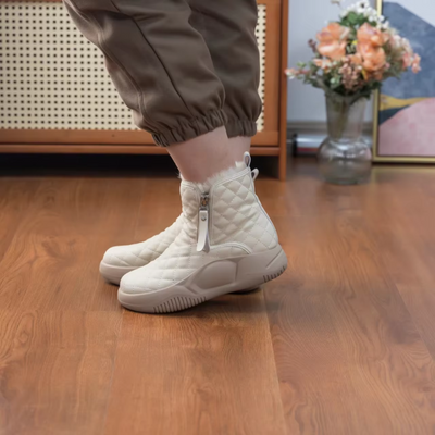 Velmira - Damen Winterstiefel mit Steppdesign und warmem Kunstfellfutter