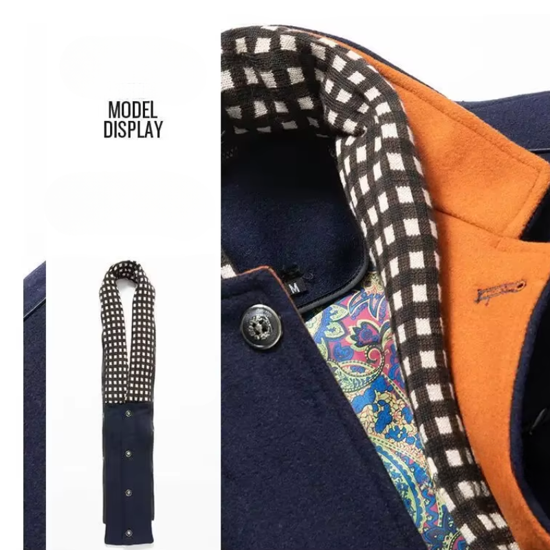 Altmanx - Langer Mantel Herren Zweireihiger Trenchcoat Übergangsjacke