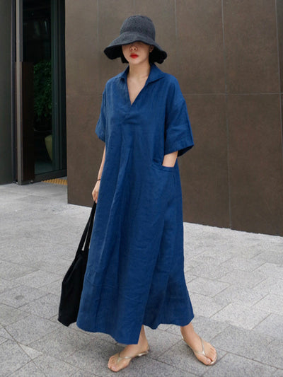 Elegantes Midikleid mit V-Ausschnitt – Julia