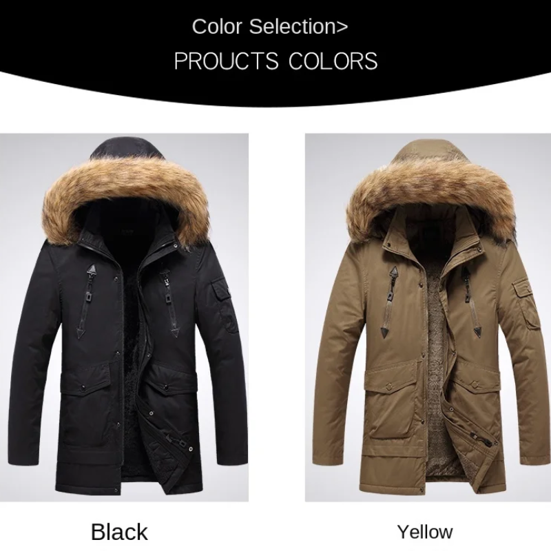 Starkal - Parka Winterjacke Herren – Fleece Gefüttert, Winddicht, Mit Kunstfellkapuze