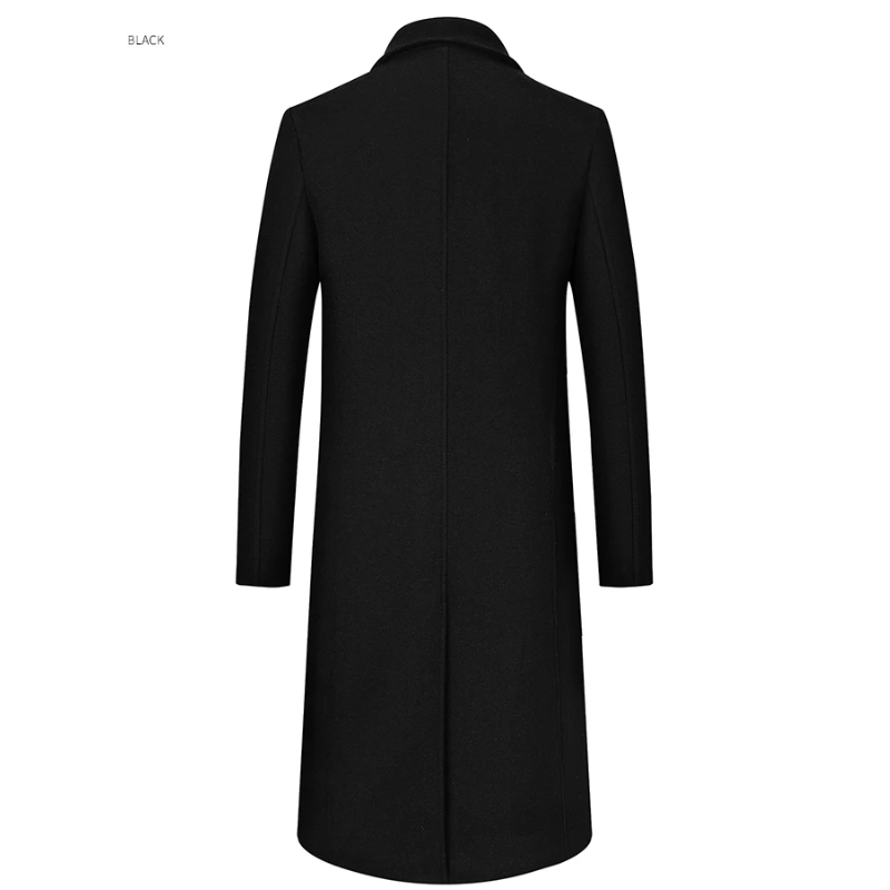 Altegru - Mantel Jacke Herren Lang Eleganter Wollmantel Slim Fit