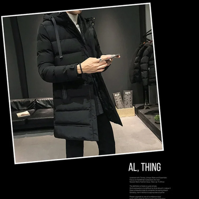 Warmtex - Langer Wintermantel Herren Winddicht Wasserdicht Mit Kapuze Gefüttert