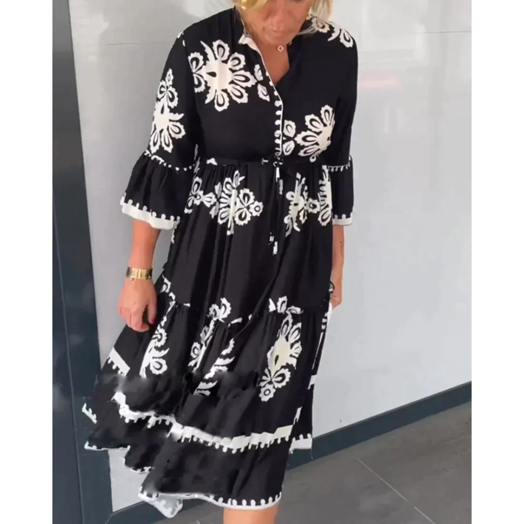 Charmantes Blumenkleid mit 3/4-Ärmeln |  Julia