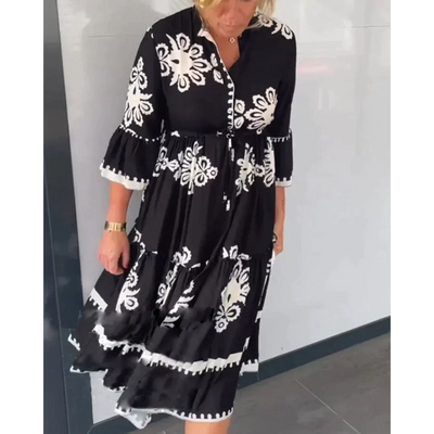 Charmantes Blumenkleid mit 3/4-Ärmeln |  Julia