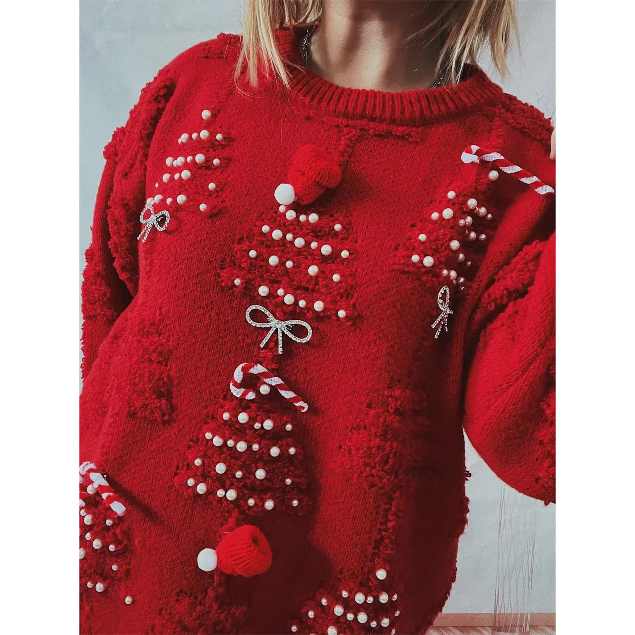 Leuchten - Weihnachtspullover – Strickdesign, Langarm, Weihnachtlicher Stil