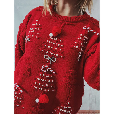 Leuchten - Weihnachtspullover – Strickdesign, Langarm, Weihnachtlicher Stil