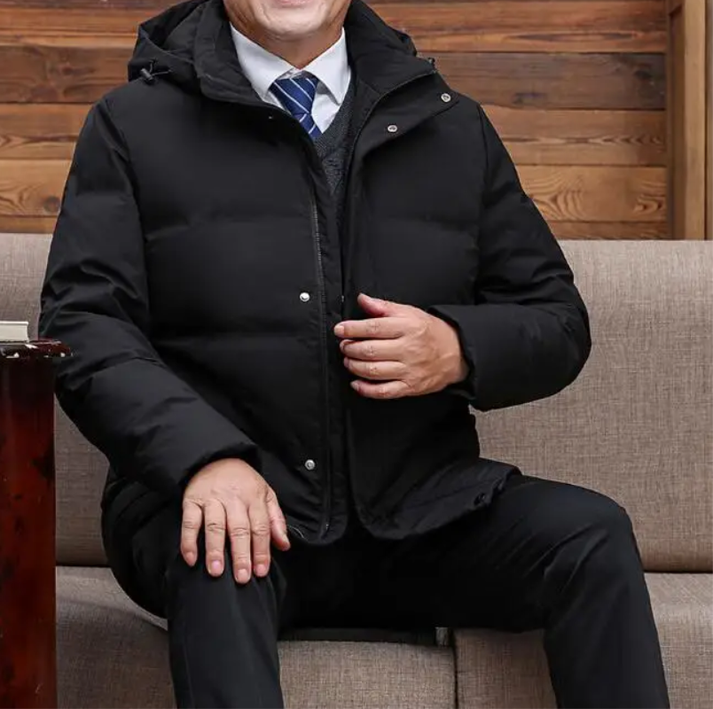 Polarnx - Daunenjacke Herren Warm Gefüttert Winterjacke Mit Kapuze Winddicht