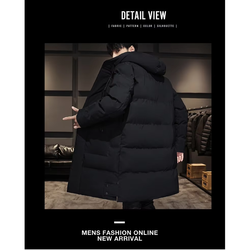 Fröstor - Langer Wintermantel Herren Wasserdicht Winterjacke Mit Fellkapuze