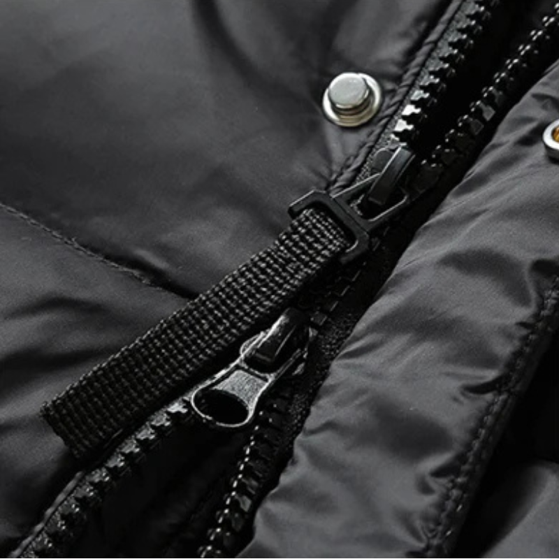 Daunenix - Daunenjacke Herren Lang Warm Gefüttert Mit Kapuze Wintermantel