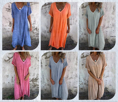 Mazikeen | Leichtes Maxikleid mit V-Ausschnitt für Damen