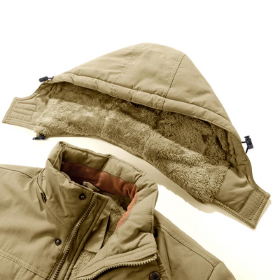 Mantzen - Wintermantel Männer, Strapazierfähige Jacke mit Reißverschlusstaschen