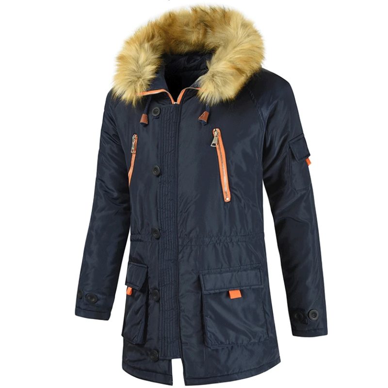 Herrlen - Wintermantel Männer, Winddichte Jacke mit Reißverschluss und Kapuze