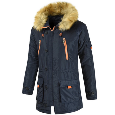 Herrlen - Wintermantel Männer, Winddichte Jacke mit Reißverschluss und Kapuze