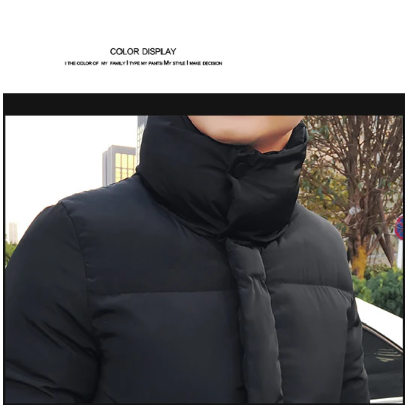 Nordlig - Langer Wintermantel Herren Warm Gefüttert Winddicht Mit Kapuze