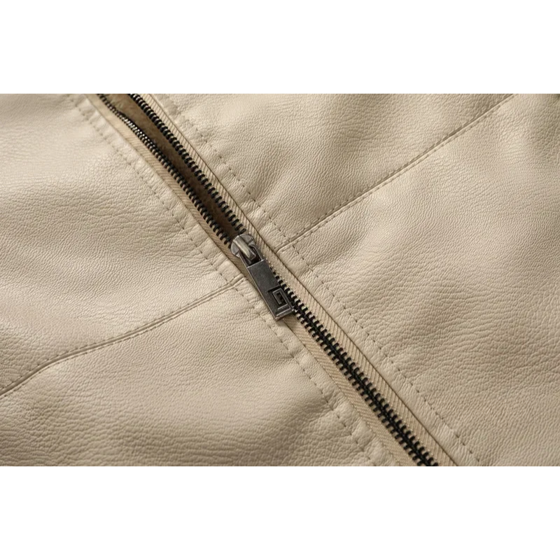 Altvenk - Lederjacke Herren, Langer Schnitt mit Reißverschluss und Stehkragen