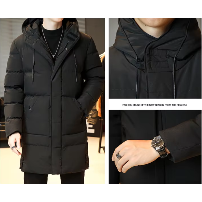 Wetterl - Langer Wintermantel Herren Wasserdicht Winddicht Mit Kapuze Gefüttert