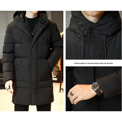 Wetterl - Langer Wintermantel Herren Wasserdicht Winddicht Mit Kapuze Gefüttert