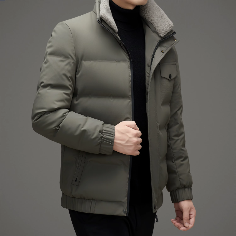 Sturmdk - Daunenjacke Herren Warm Gefüttert Winterjacke Mit Kapuze und Taschen