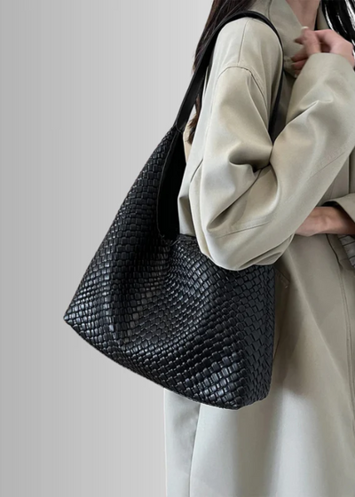 Geflochtene Umhängetasche – Vegan Leder mit Innentasche